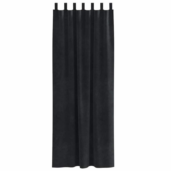 Schwarze Samt Verdunkelungsvorhänge 140x245 cm, 2er-Set