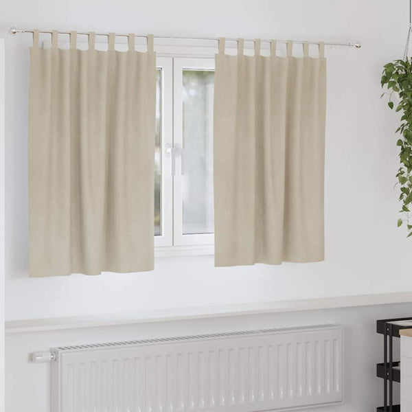 Verdunkelungsvorhänge Creme Samt 140x140 cm, 2er-Set