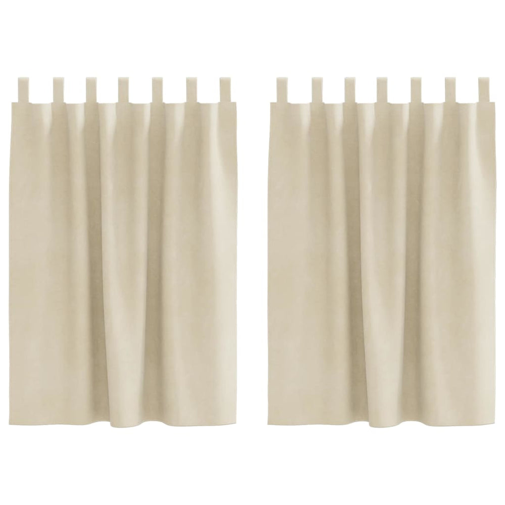 Verdunkelungsvorhänge Creme Samt 140x140 cm, 2er-Set