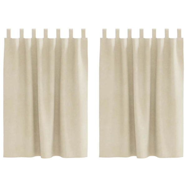 Verdunkelungsvorhänge Creme Samt 140x140 cm, 2er-Set