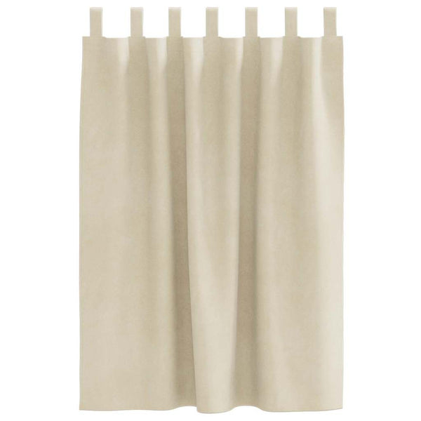 Verdunkelungsvorhänge Creme Samt 140x140 cm, 2er-Set