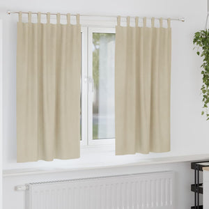 Creme Samt Verdunkelungsvorhänge 140 x 175cm, 2er-Set