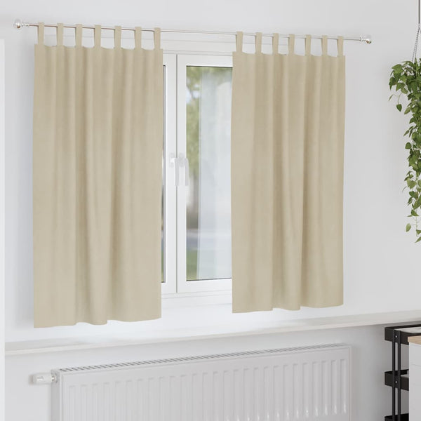 Creme Samt Verdunkelungsvorhänge 140 x 175cm, 2er-Set