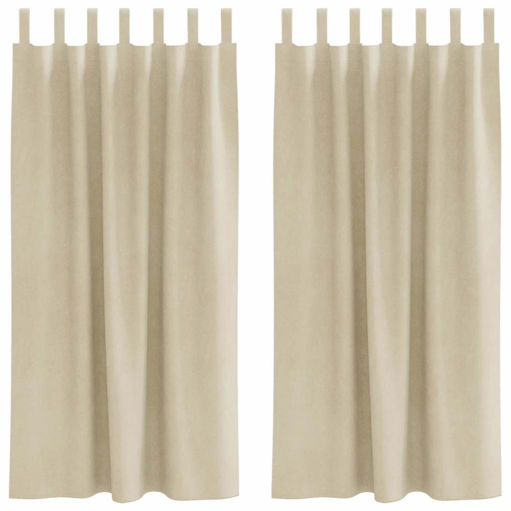 Creme Samt Verdunkelungsvorhänge 140 x 175cm, 2er-Set