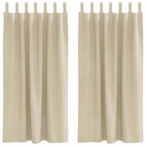 Creme Samt Verdunkelungsvorhänge 140 x 175cm, 2er-Set