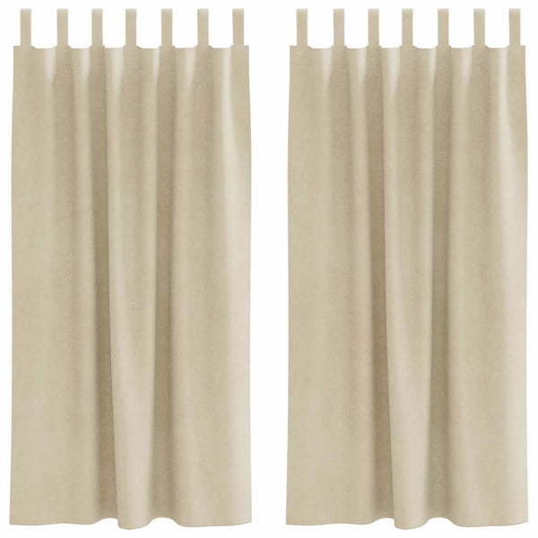 Creme Samt Verdunkelungsvorhänge 140 x 175cm, 2er-Set