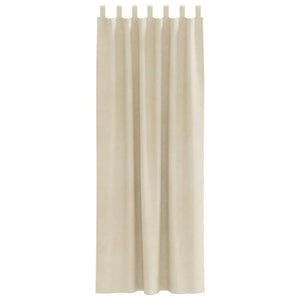 Verdunkelungsvorhänge Creme Samt 140x245cm, 2er-Set