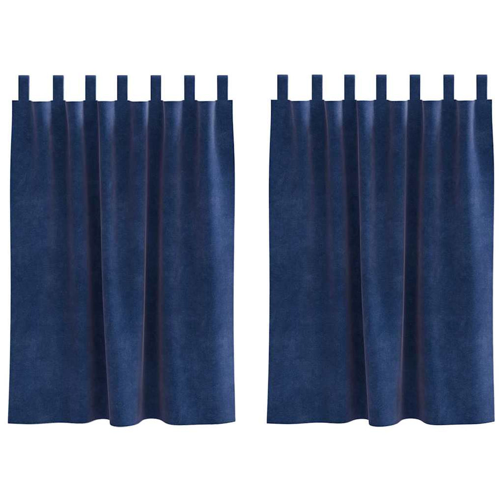 Verdunkelungsvorhänge Dunkelblau Samt 140x140cm, 2er-Set