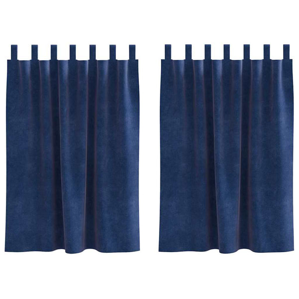 Verdunkelungsvorhänge Dunkelblau Samt 140x140cm, 2er-Set