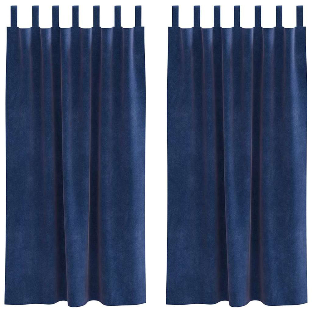 Verdunkelungsvorhänge Dunkelblau Samt 140x175 cm, 2er-Set