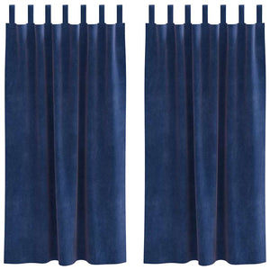 Verdunkelungsvorhänge Dunkelblau Samt 140x175 cm, 2er-Set