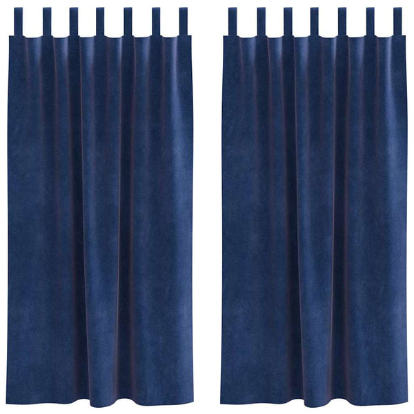 Verdunkelungsvorhänge Dunkelblau Samt 140x175 cm, 2er-Set