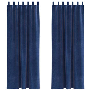 Verdunkelungsvorhänge Dunkelblau Samt 140x225 cm, 2er-Set