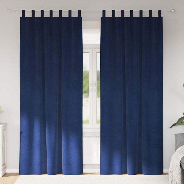 Verdunkelungsvorhänge Samt Dunkelblau 140x245cm, 2er-Set