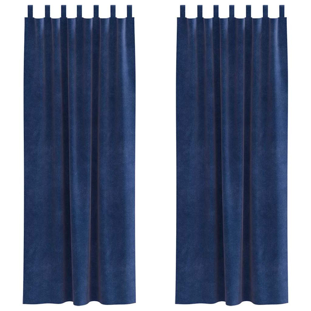Verdunkelungsvorhänge Samt Dunkelblau 140x245cm, 2er-Set