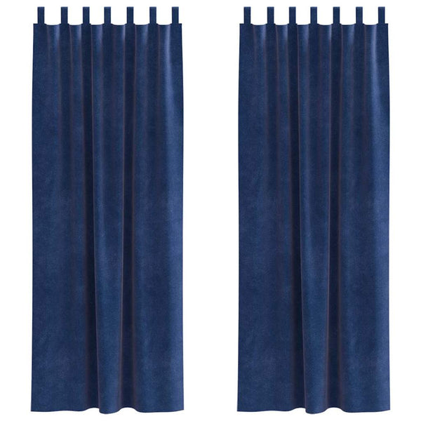 Verdunkelungsvorhänge Samt Dunkelblau 140x260 cm, 2er-Set