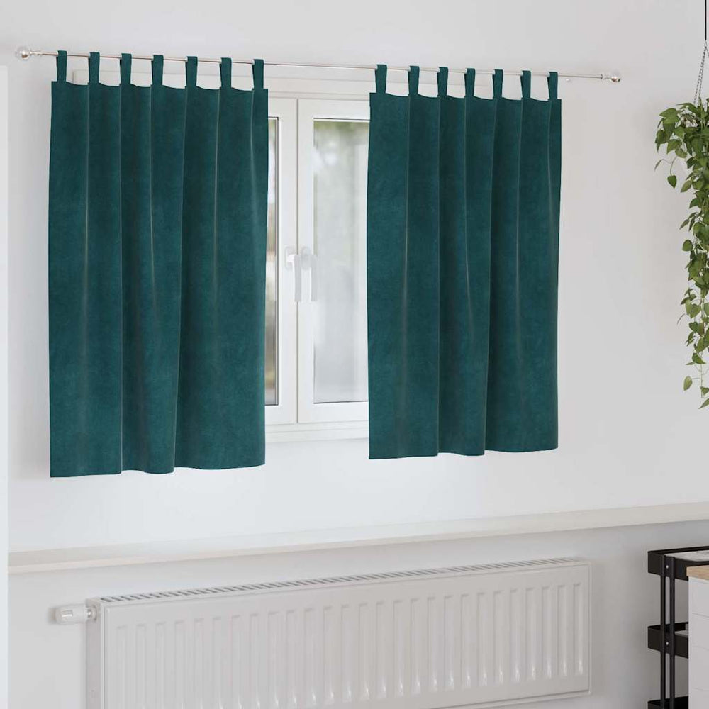 Verdunkelungsvorhänge Samt Dunkelgrün 140x140cm, 2er-Set