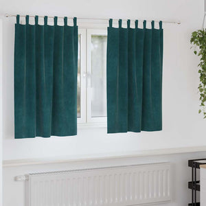 Verdunkelungsvorhänge Samt Dunkelgrün 140x140cm, 2er-Set