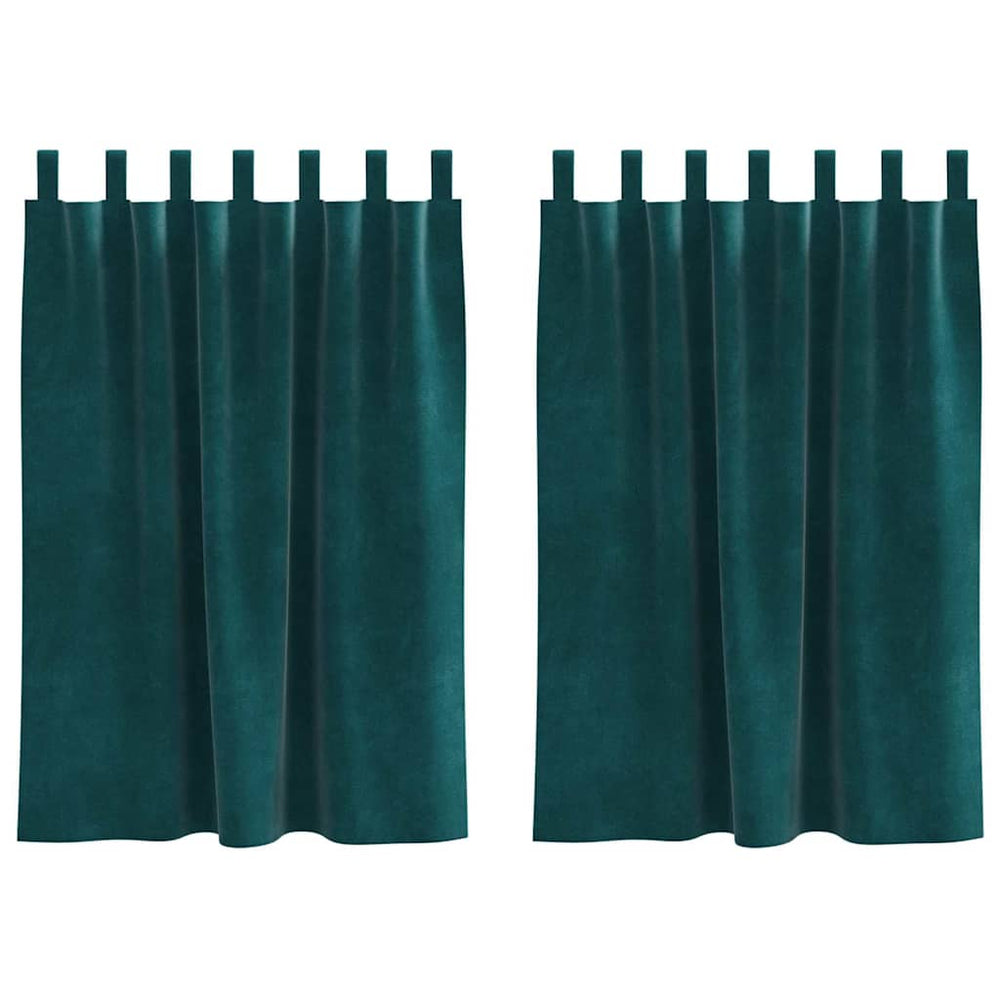 Verdunkelungsvorhänge Samt Dunkelgrün 140x140cm, 2er-Set