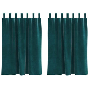Verdunkelungsvorhänge Samt Dunkelgrün 140x140cm, 2er-Set