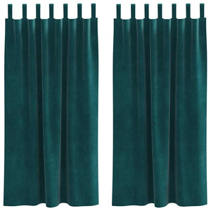 Verdunkelungsvorhänge Samt Dunkelgrün 140x175cm, 2er-Set