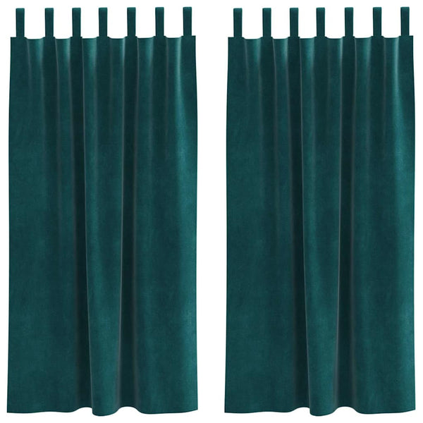 Verdunkelungsvorhänge Samt Dunkelgrün 140x175cm, 2er-Set