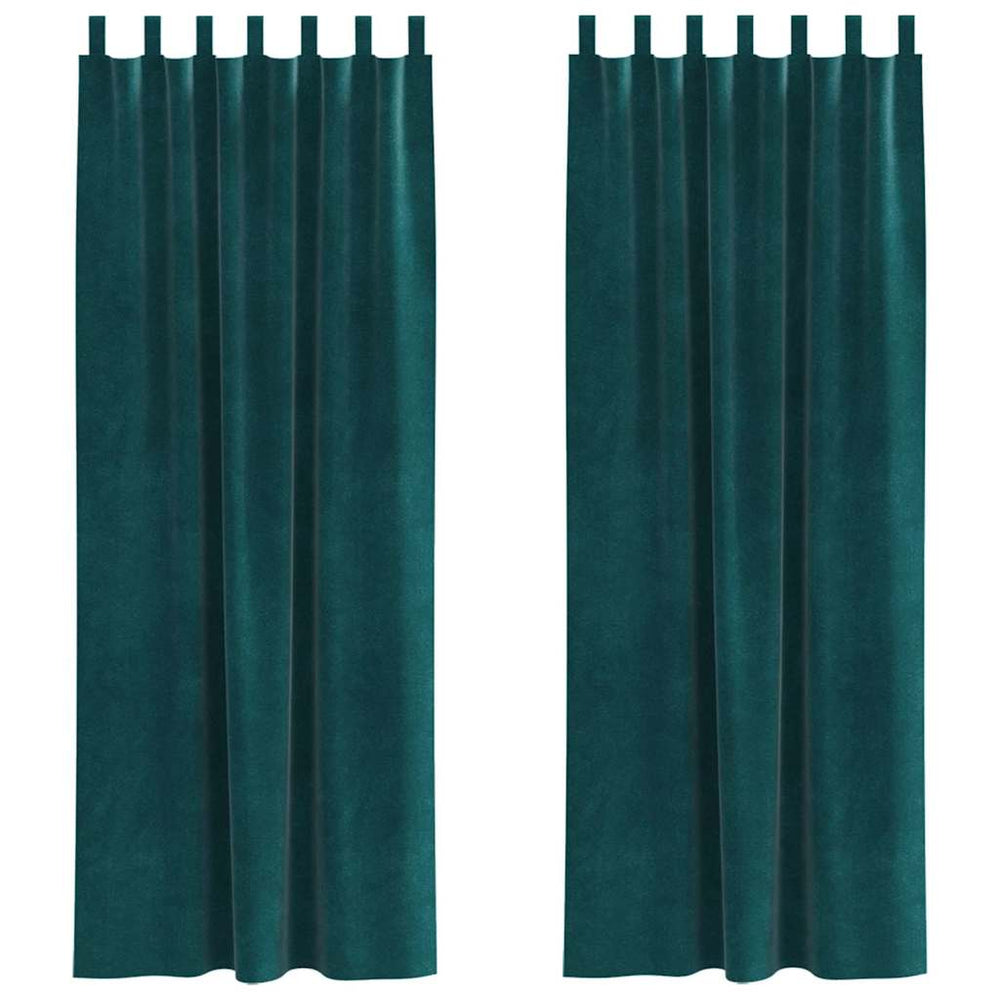 Verdunkelungsvorhänge Samt Dunkelgrün 140x225cm, 2er Set