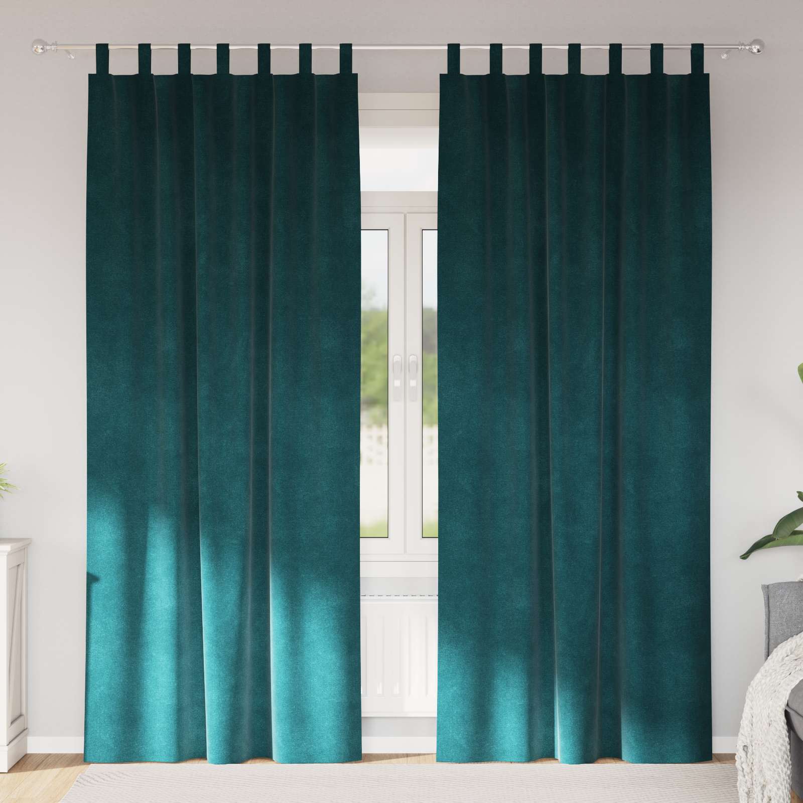 Verdunkelungsvorhänge Samt Dunkelgrün 140x245cm 2er-Set