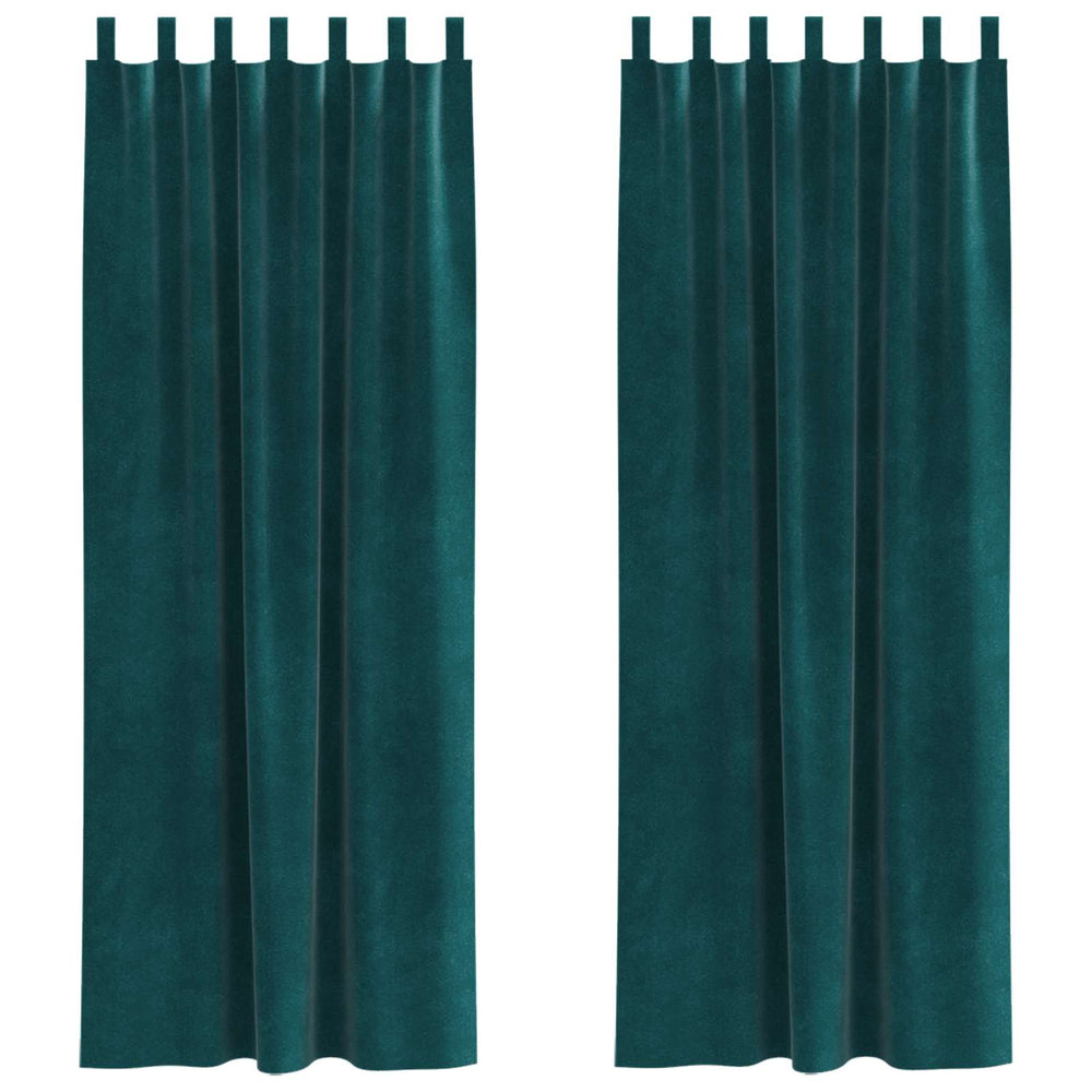Verdunkelungsvorhänge Samt Dunkelgrün 140x245cm 2er-Set