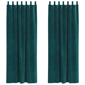 Verdunkelungsvorhänge Samt Dunkelgrün 140x245cm 2er-Set