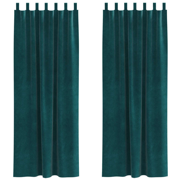 Verdunkelungsvorhänge Samt Dunkelgrün 140x245cm 2er-Set