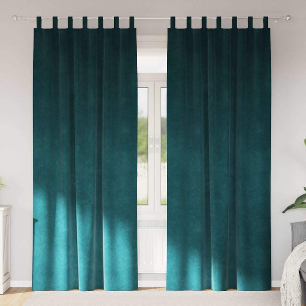 Verdunkelungsvorhänge Samt Dunkelgrün 140x260cm, 2er Set