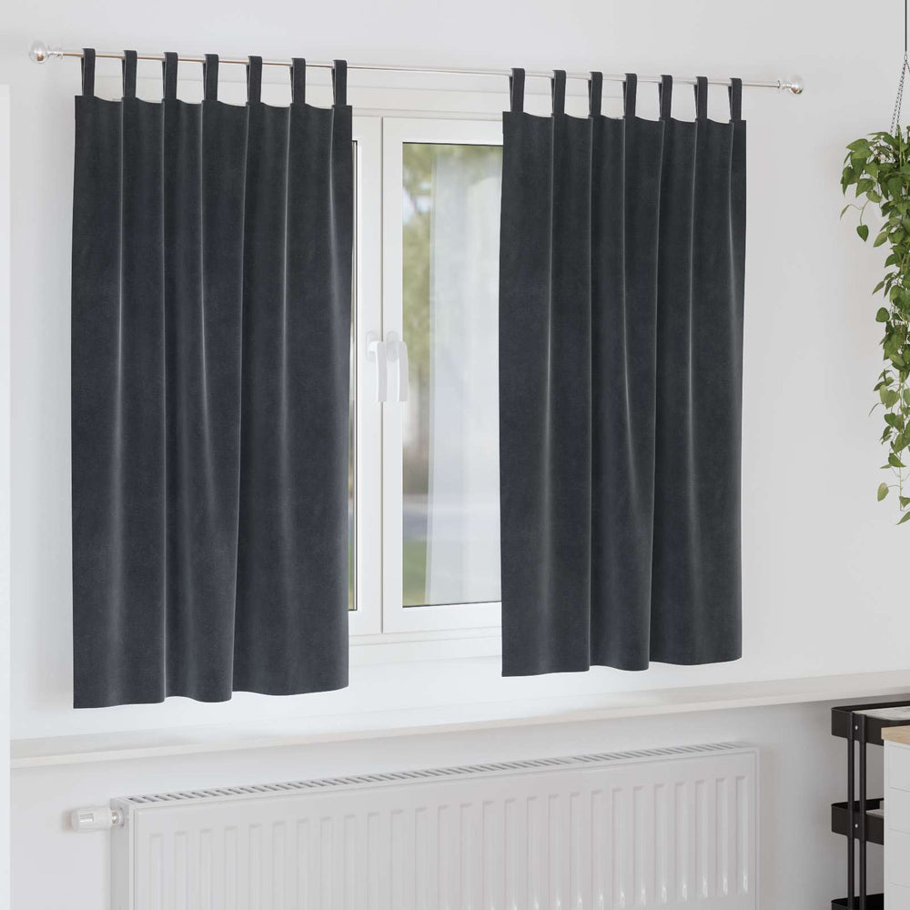 Verdunkelungsvorhänge Dunkelgrau Samt 140x175cm, 2er-Set