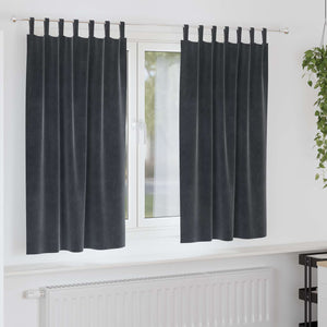 Verdunkelungsvorhänge Dunkelgrau Samt 140x175cm, 2er-Set
