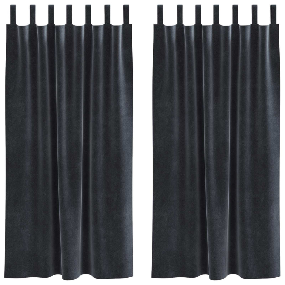 Verdunkelungsvorhänge Dunkelgrau Samt 140x175cm, 2er-Set