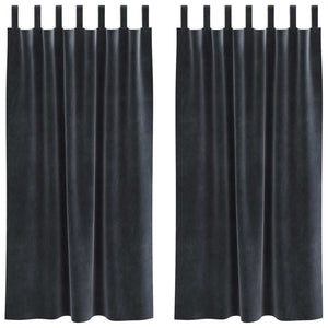 Verdunkelungsvorhänge Dunkelgrau Samt 140x175cm, 2er-Set
