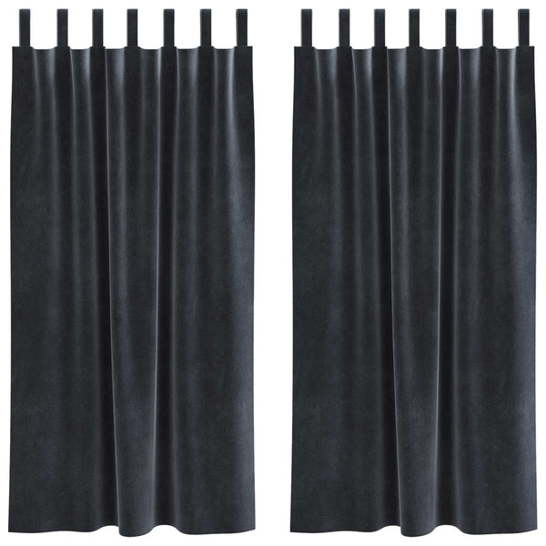 Verdunkelungsvorhänge Dunkelgrau Samt 140x175cm, 2er-Set