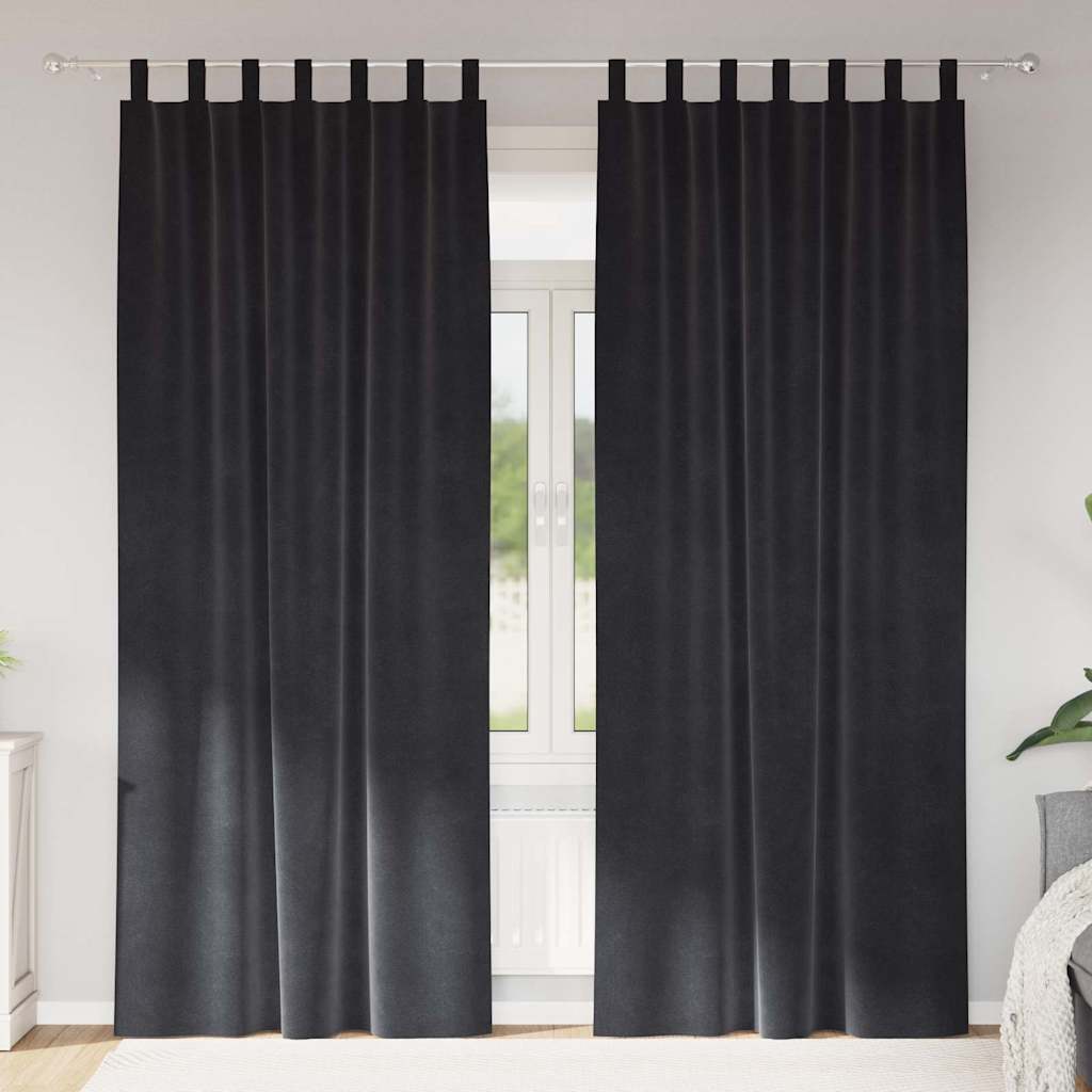 Verdunkelungsvorhänge Samt Dunkelgrau 140x245cm, 2er-Set