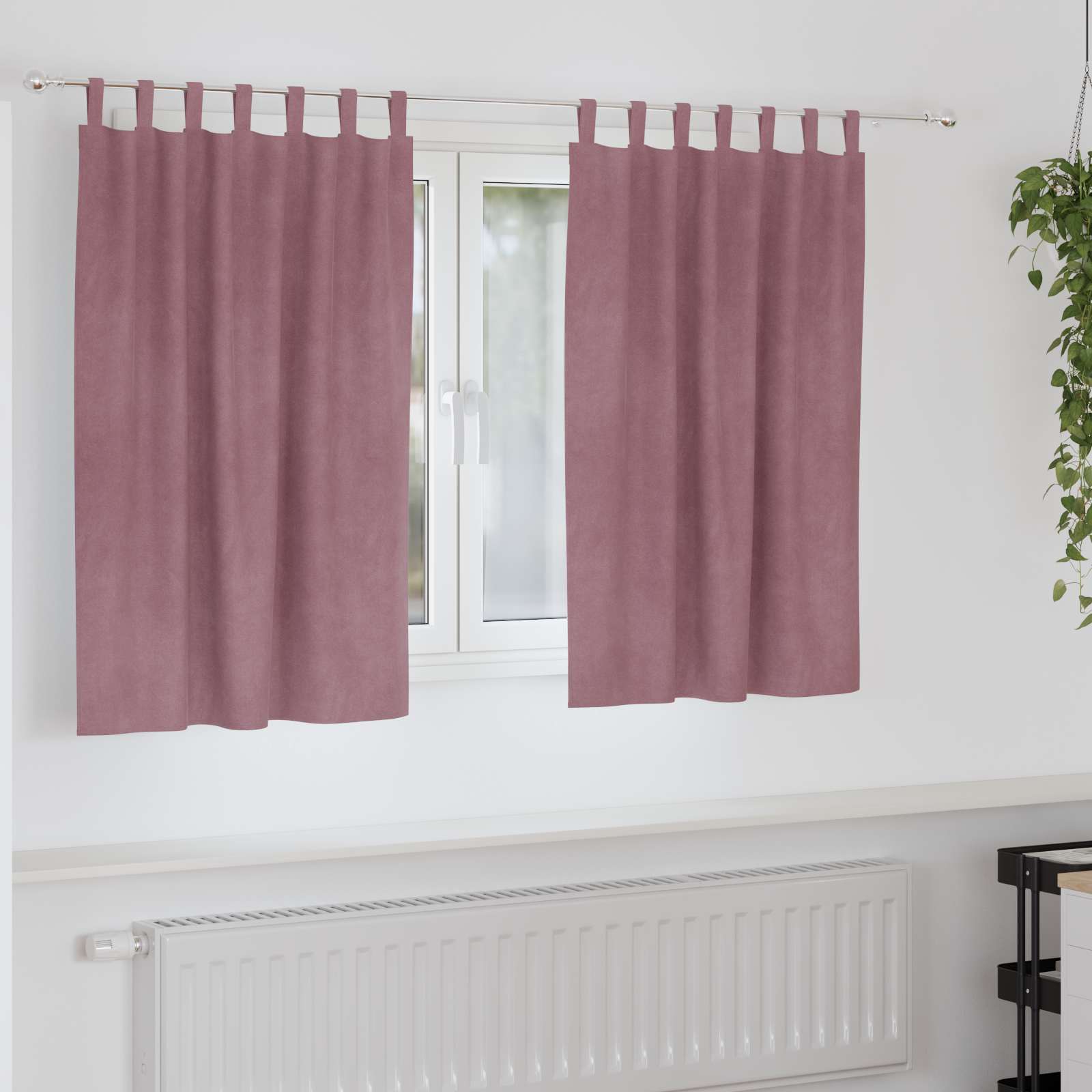 Verdunkelungsvorhänge Dunkelrosa Samt 140x140cm, 2er-Set