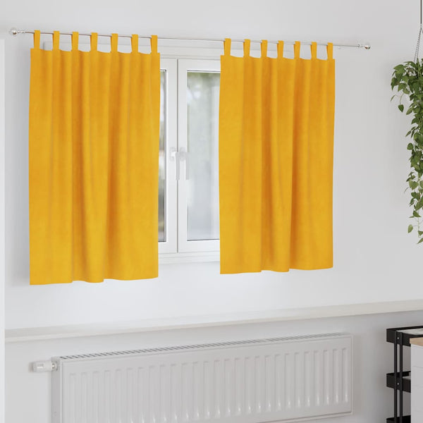 Senfgelbe Verdunkelungsvorhänge Samt 140x140cm, 2er-Set
