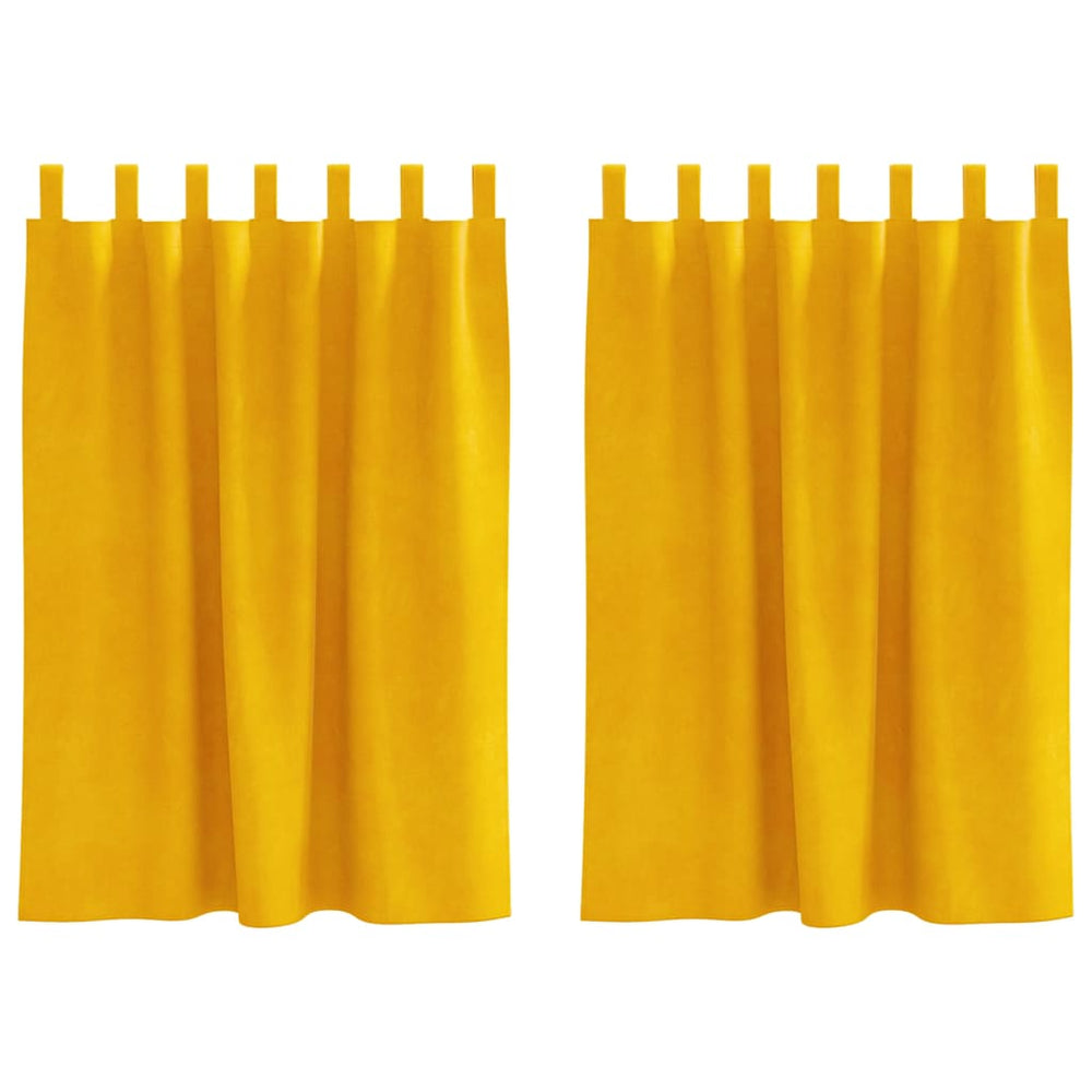 Senfgelbe Verdunkelungsvorhänge Samt 140x140cm, 2er-Set