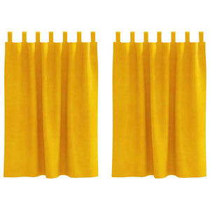Senfgelbe Verdunkelungsvorhänge Samt 140x140cm, 2er-Set