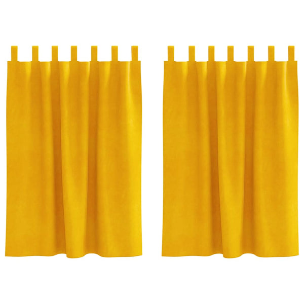 Senfgelbe Verdunkelungsvorhänge Samt 140x140cm, 2er-Set