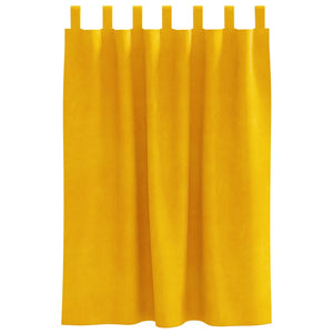 Senfgelbe Verdunkelungsvorhänge Samt 140x140cm, 2er-Set