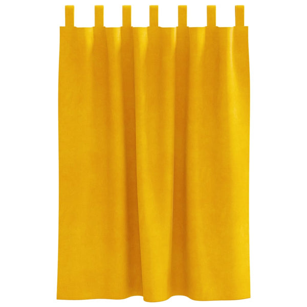 Senfgelbe Verdunkelungsvorhänge Samt 140x140cm, 2er-Set