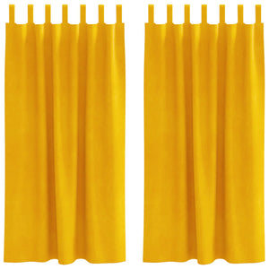 Senfgelbe Verdunkelungsvorhänge Samt, 2 Stk. 140x175 cm