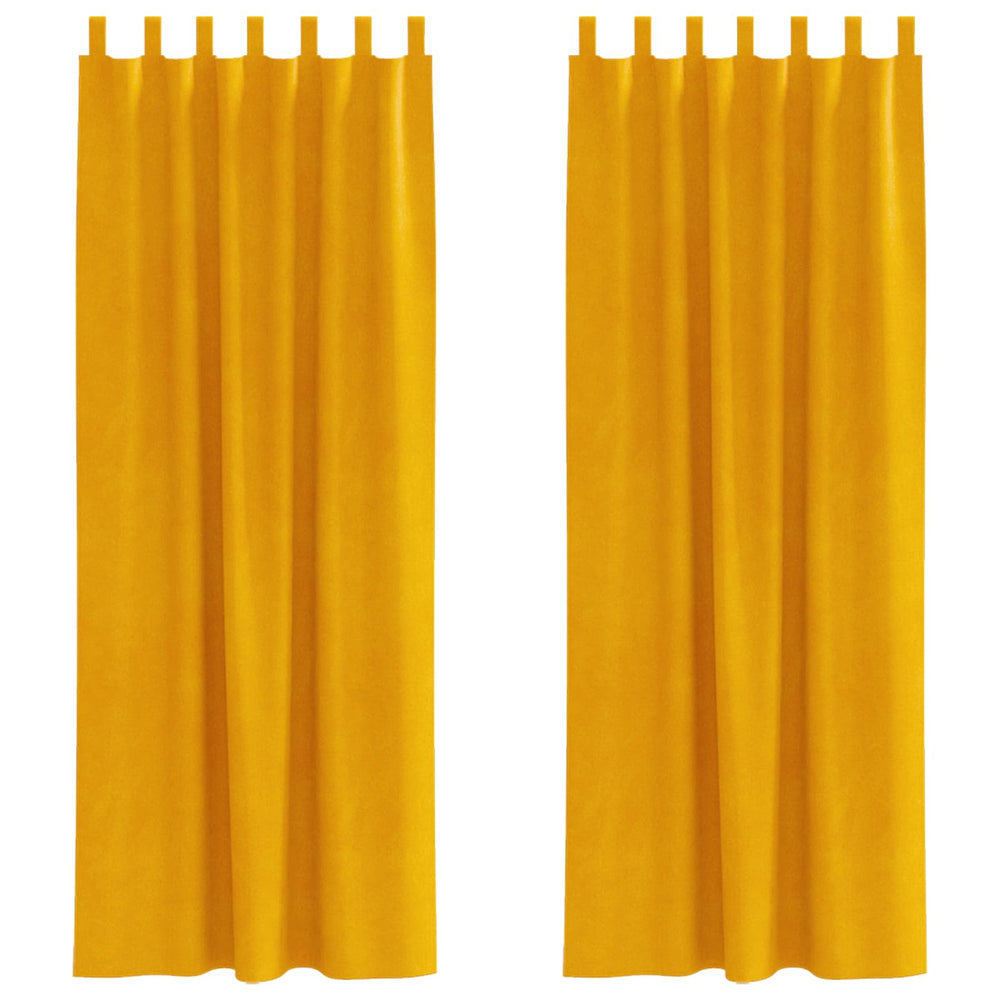 Senfgelbe Samt Verdunkelungsvorhänge 140x225cm, 2er-Set