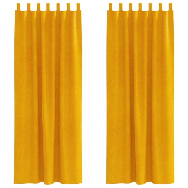 Senfgelbe Samt Verdunkelungsvorhänge 140x225cm, 2er-Set