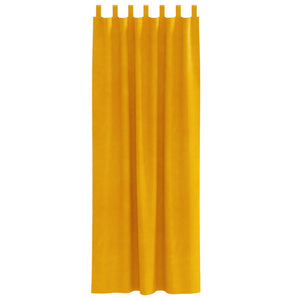 Senfgelbe Samt Verdunkelungsvorhänge 140x225cm, 2er-Set