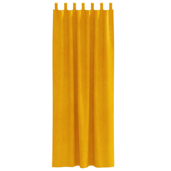 Senfgelbe Samt Verdunkelungsvorhänge 140x225cm, 2er-Set